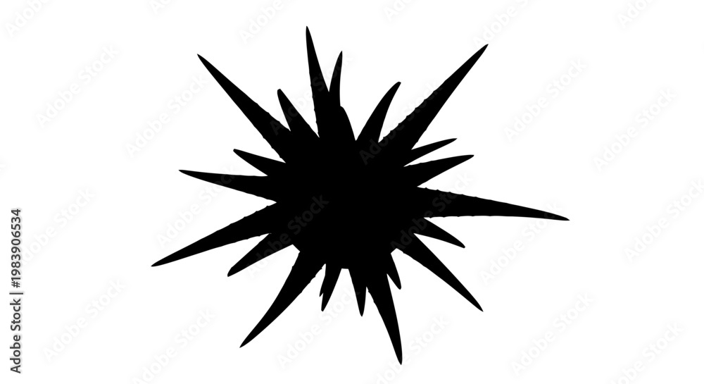 Fototapeta premium Abstract starburst shape in stark black a dramatic silhouette