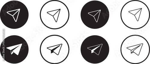 Send Message Icon, Message Sent Button, Share Direct Message Symbol – Communication UI Vector Set