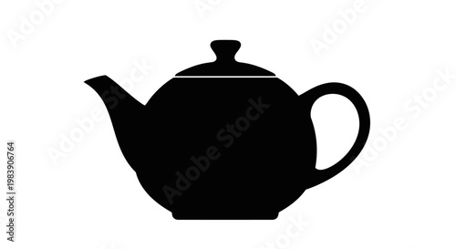 A simple black teapot design a striking visual silhouette