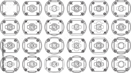 A collection of intricate watch designs arranged in a grid formation, perfect for illustrating the evolution and diversity of horological aesthetics.