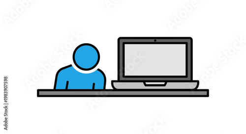 a person using a laptop at a desk perfect for showcasing remote work online education and digital learning concepts