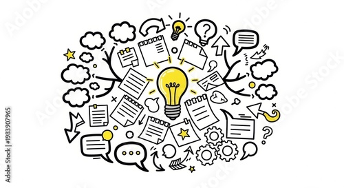 Dynamic Idea Generation and Creative Thinking A Visual Representation of Brainstorming, Problem-Solving, and Innovation Processes with Thought Elements