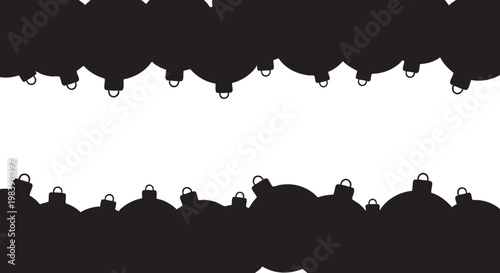 Black scalloped edge border with silver rivets on white background for DIY craft project