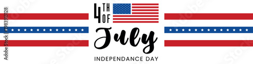 Festive fourth of july graphic with american flag and calligraphy