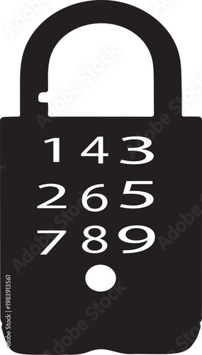Combination lock with numbers on padlock  security and protection concept