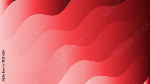Abstract red background with flowing wavy lines and gradient effects