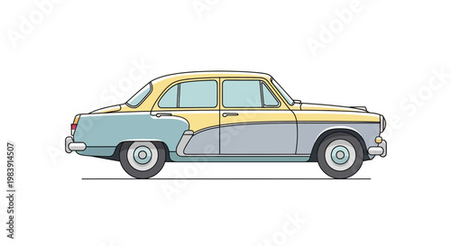 Vintage car in two tone colors.