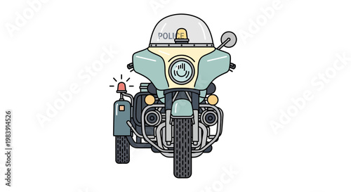 Vintage Motorcycle Front View Closeup.