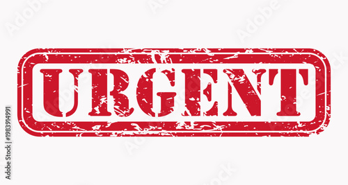 Urgent grunge red rubbber stamp