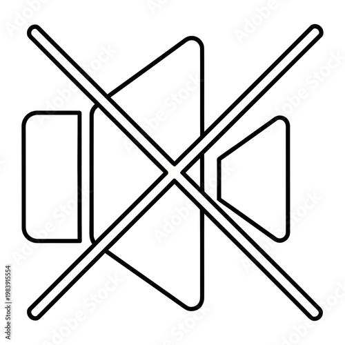 Muted speaker icon with a prohibition sign overlay sound off no sound