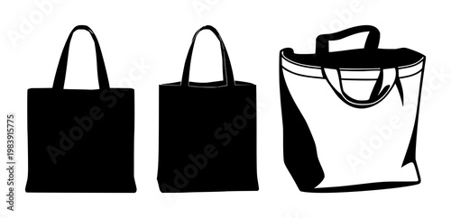 Reusable canvas grocery bag icon set with solid black fill featuring shopping, eco-friendly, zero waste with sustainability and environmentalism