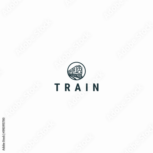 Train logo vector icon illustration style