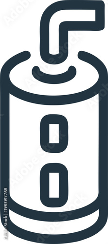 Spray can icon, vector illustration of aerosol container with nozzle and cap design.