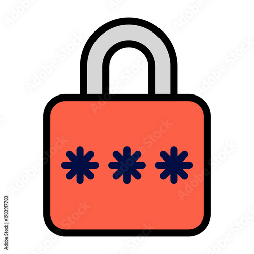 Graphic icon representing a password or security lock.