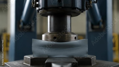 Close Up of Hydraulic Press Testing a Material Specimen