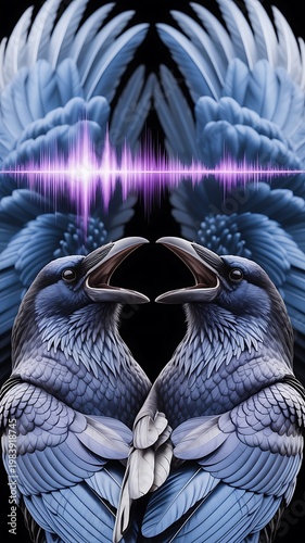 mysterious dark angelic creature with glowing wings surreal fantasy art