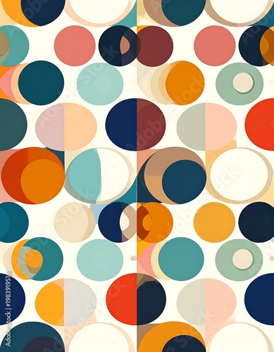 A colorful abstract composition of layered circles