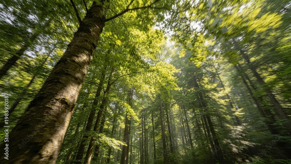 Fototapeta premium sun rays through the forest