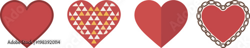HEART VECTOR SET for valentine, romance icon,