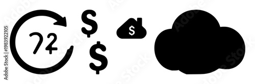 Peer-to-Peer Lending set with solid black icon on white background featuring financial technology, lending, digital network with peer-to-peer and credit