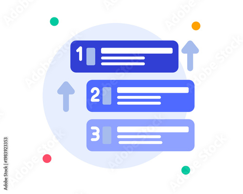 Canvas-taulu Steps and progression with numbers one two three PNG