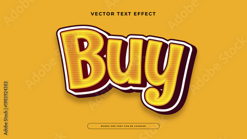 Buy 3d vector text effect with yellow gradient and horizontal line patterns on a golden background