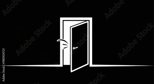 Open Doorway with Light Shining Through.