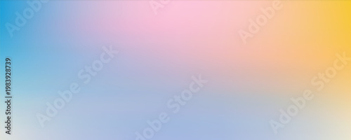Abstract clear blue sky. Pastel rainbow. Light blue, pink and yellow color vector banner. Pastel gradient sky pattern.