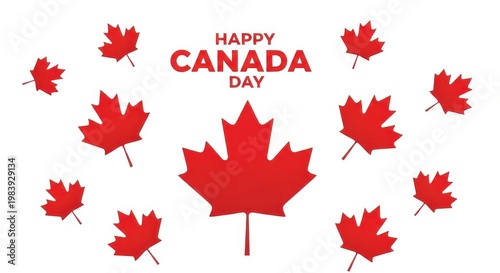 Celebrating canada day with maple leaf decorations and festive greetings