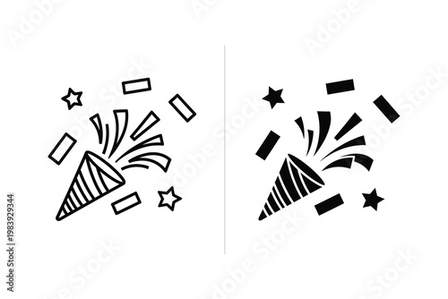Confetti Popper Explosion Vector Illustration for Celebration and Party Events