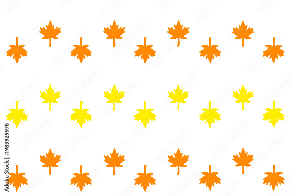 Fototapeta premium Seamless Autumn Maple Leaf Pattern in Various Colors Vector Set