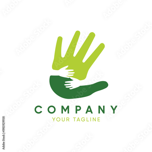 A caring helping hand design on a white background. Vector design