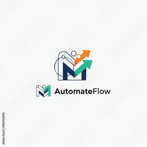 Automate Flow Business Logo Design.