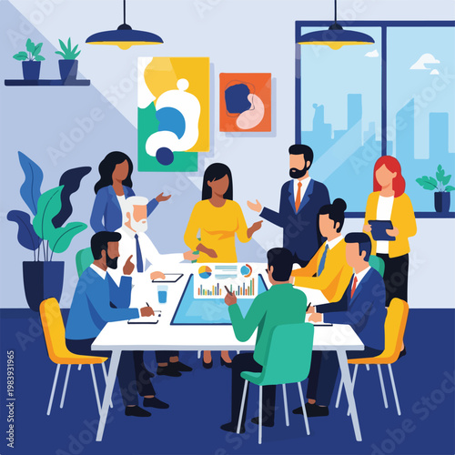 Business people discussing in meeting room 2.