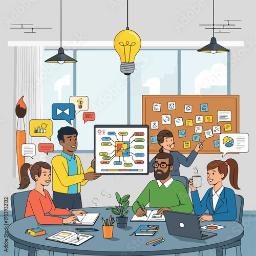 Business people discussing in meeting room.