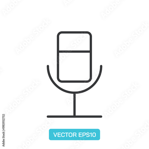 Microphone Icons. Thin Line Symbol Elements Collection.