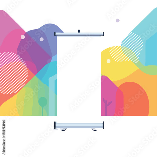 Blank White Billboard Display Board.