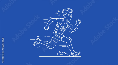 Man Running in Motion Fast.