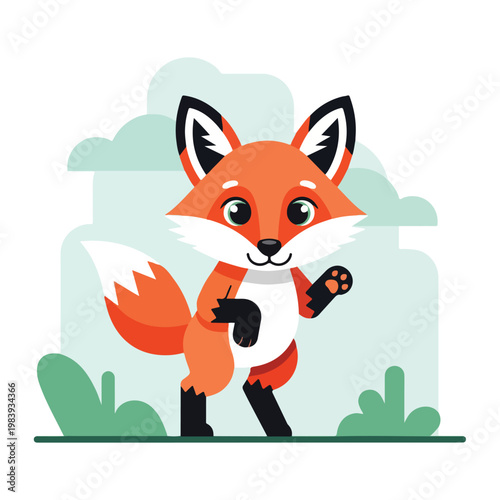 Cartoon Fox Character Illustration.
