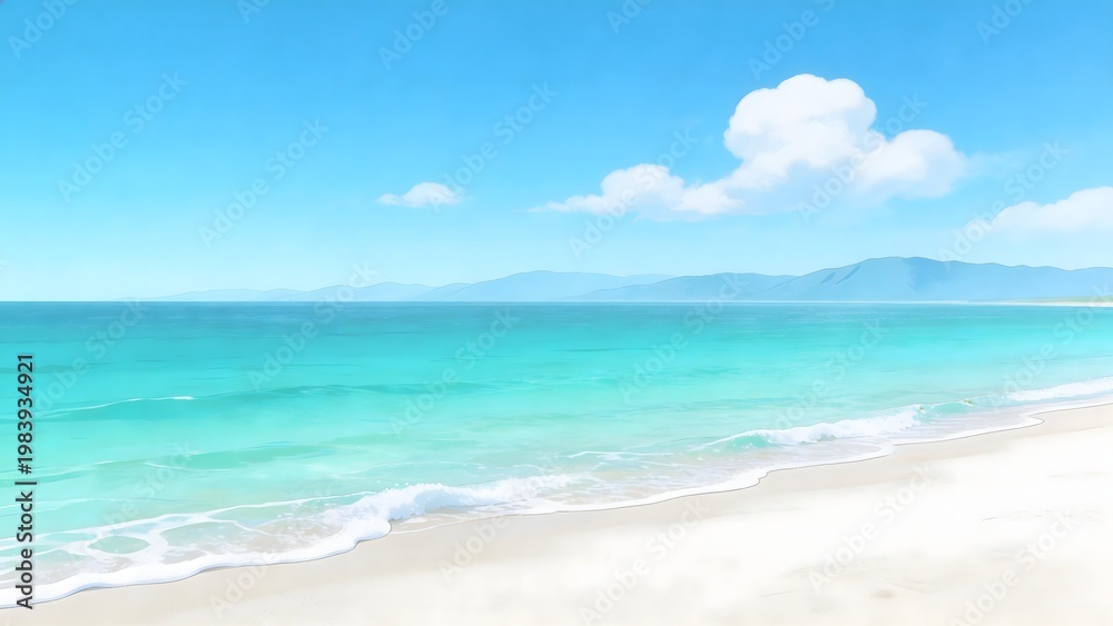 Obraz premium Beach with turquoise water and white sand
