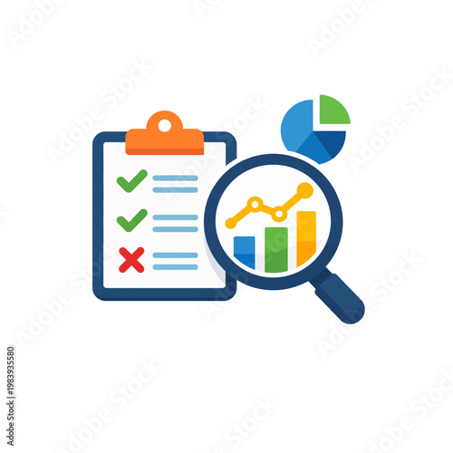 Canvastavla Business analytics icon for data analysis, performance evaluation, and market research
