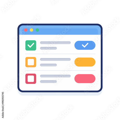 Checklist icon representing task completion and progress tracking on a digital interface, ideal for project management and productivity tools