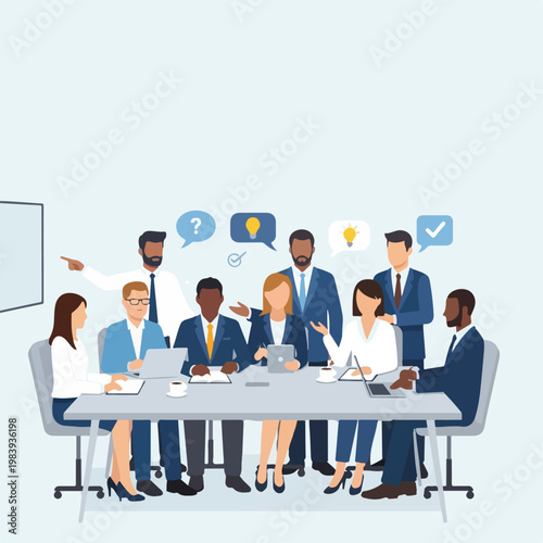 Business people in a meeting room.