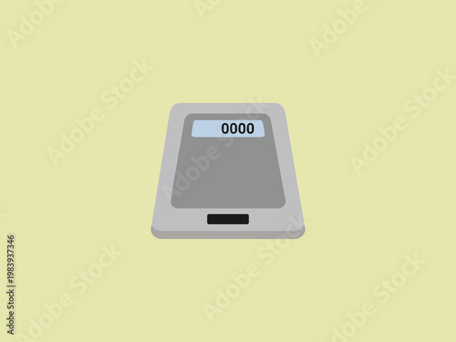 A modern digital kitchen scale with a flat gray weighing platform and an electronic display showing a zero reading for precise ingredient measurement