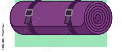Purple Yoga Mat Rolled Up.