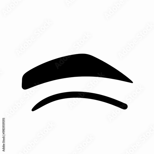 Minimalist Black Vector Illustration of a Single Thick Arched Eyebrow for Beauty and Cosmetology Branding, Isolated on White Background for Professional Makeup Artist Concept Art