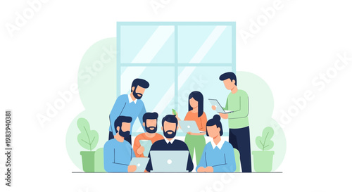 Diverse group of people working.