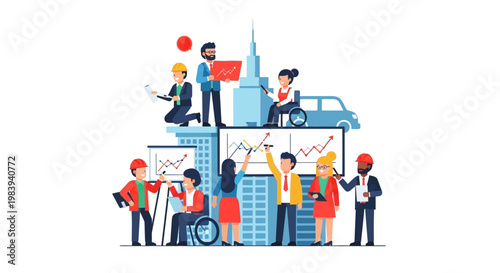 Diverse group of business people.