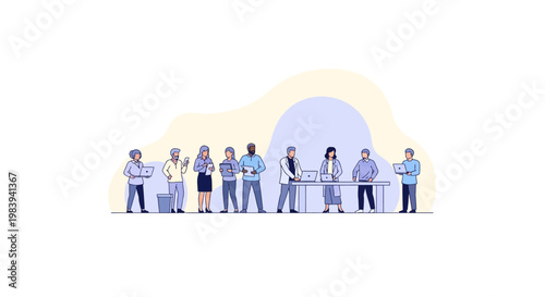 Diverse group of people standing.