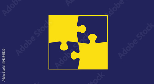 Jigsaw Puzzle Pieces Connected.